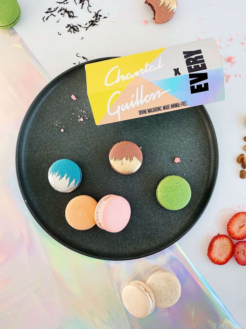 Platter of Chantal Guillon macarons